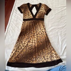 Y2K Leopard Print Dress with Cutout back
